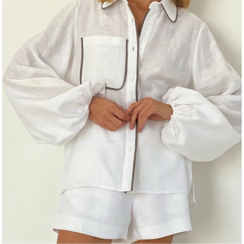 Commense White Blouse and Shorts Set NWT - Picture 3 of 8